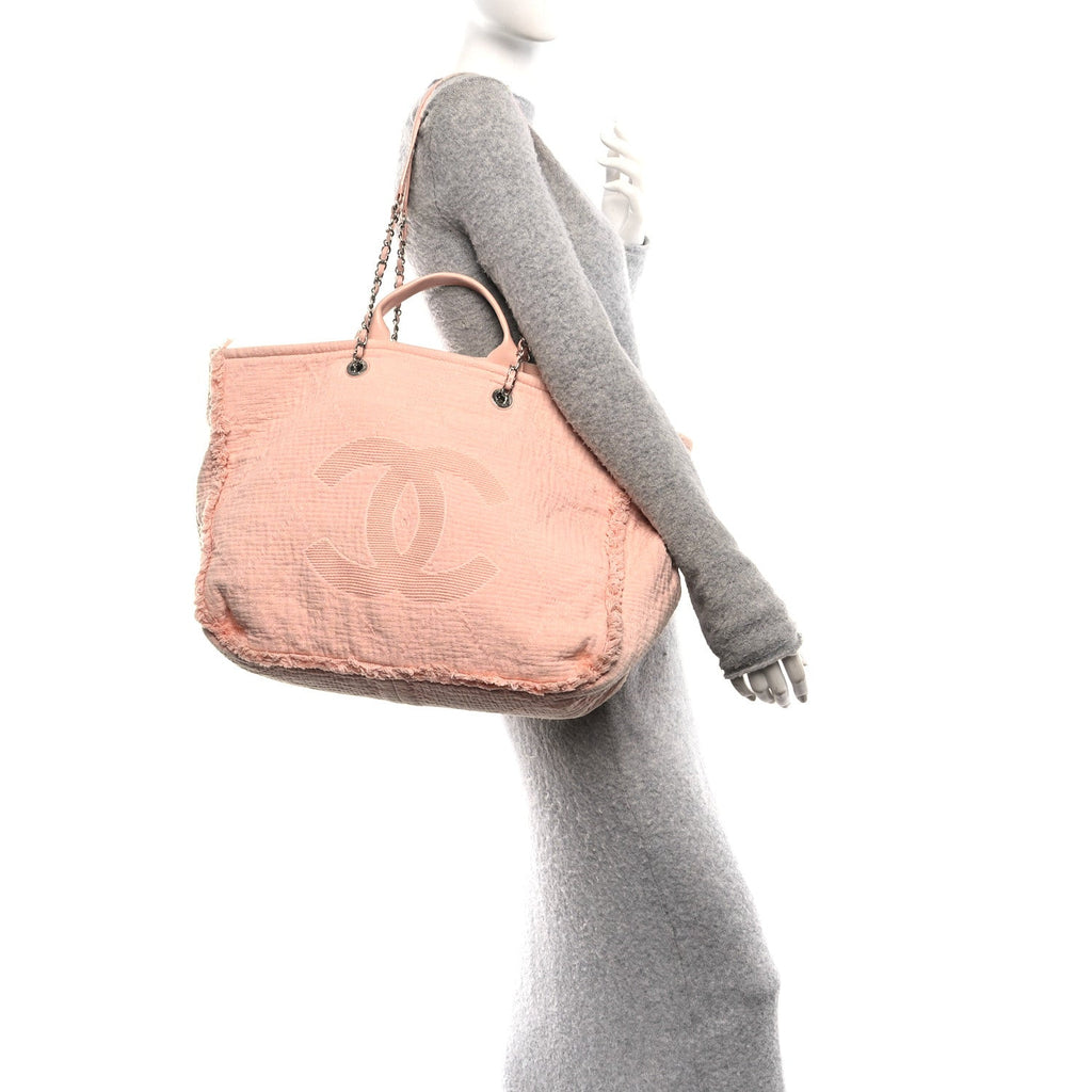 Canvas Large Double Face Shopping Tote Light Pink