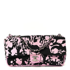 Printed Fabric East West Flap Black Pink
