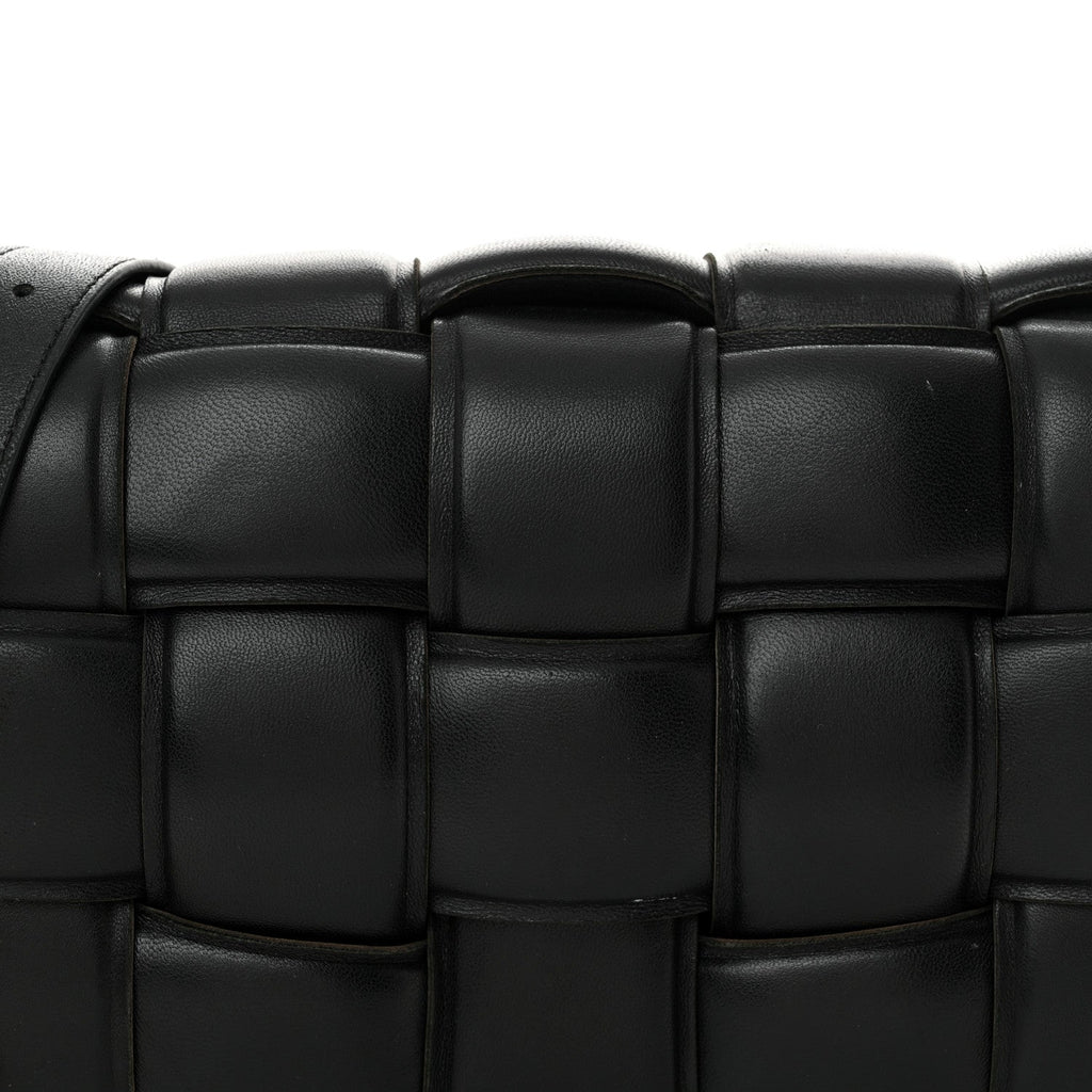 Nappa Maxi Intreccio Padded Cassette Crossbody Bag Black