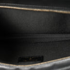 Lambskin Quilted Front Pocket Clutch With Chain Black