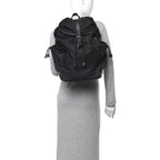 Nylon Grained Calfskin Watson Diaper Bag Black