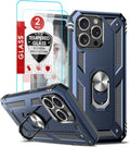 Entronix Bundle Compatible with iPhone 15 Pro Max - Guard Gripstand Case & 2 Clear Screen Protectors