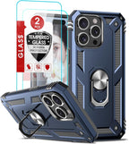 Entronix Bundle Compatible with iPhone 15 Pro Max - Guard Gripstand Case & 2 Clear Screen Protectors