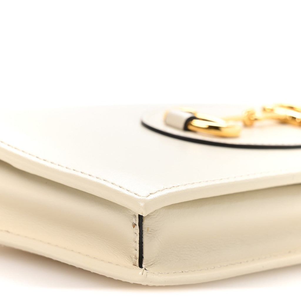 Boarded Plutone Calfskin Horsebit 1955 Wallet On Chain Mystic White