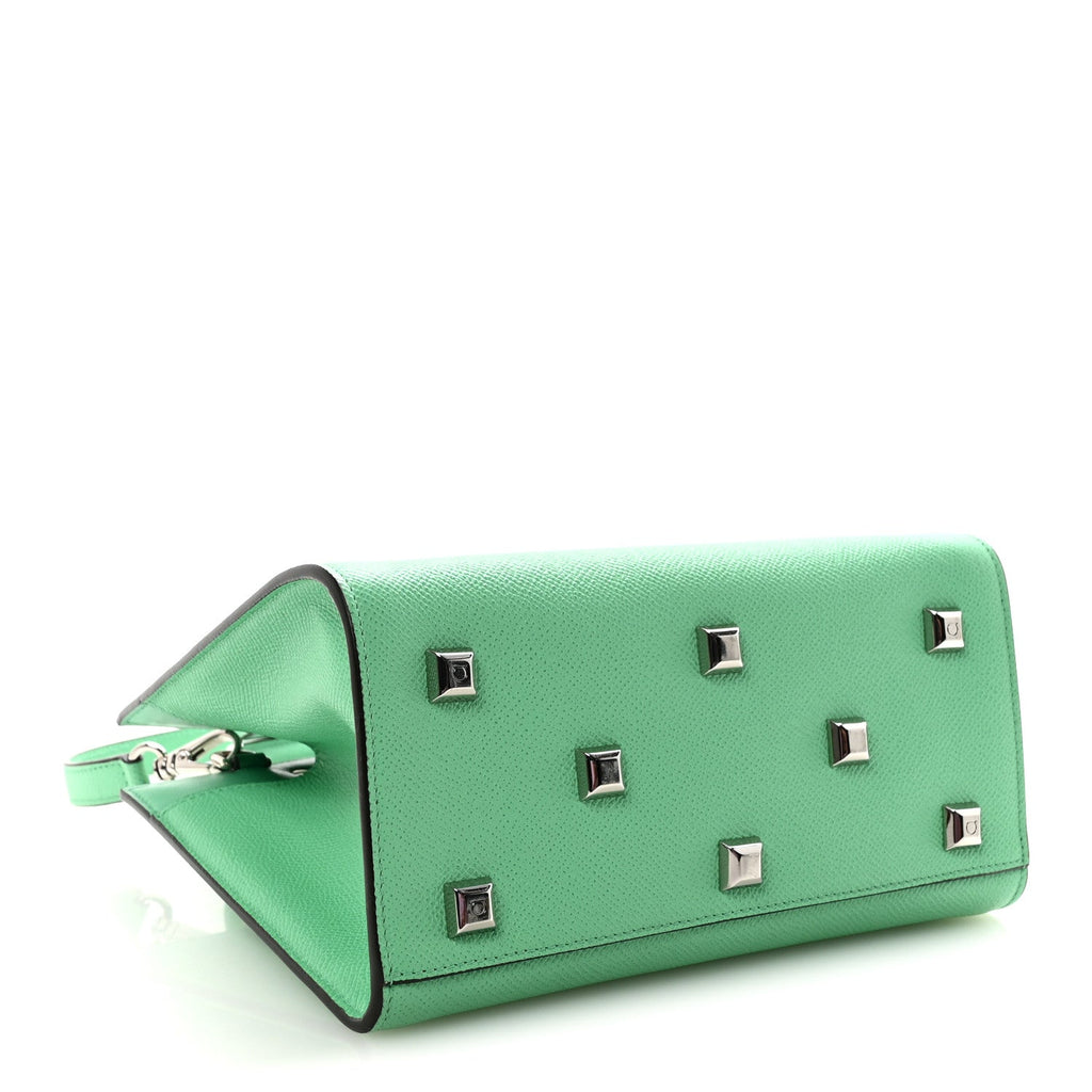 Hammered Calfskin Small The Studio Box Bag Fresh Mint