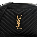 Calfskin Matelasse Monogram Lou Camera Bag Black