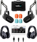 Movo PodPro-AH Portable Podcasting Bundle for 2 for Smartphones and Computers