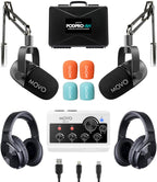 Movo PodPro-AH Portable Podcasting Bundle for 2 for Smartphones and Computers