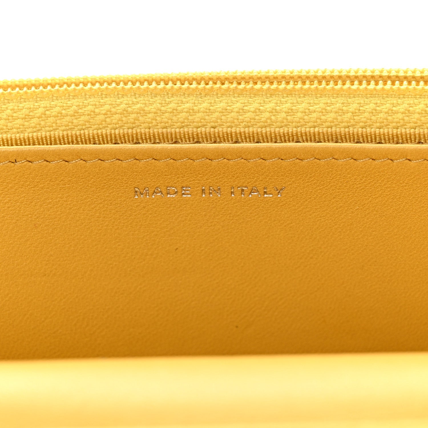 Lambskin Quilted Wallet On Chain WOC Yellow