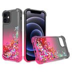 Shiny Flowing Glitter Liquid Bumper Case For Apple Iphone 12 Mini In Black