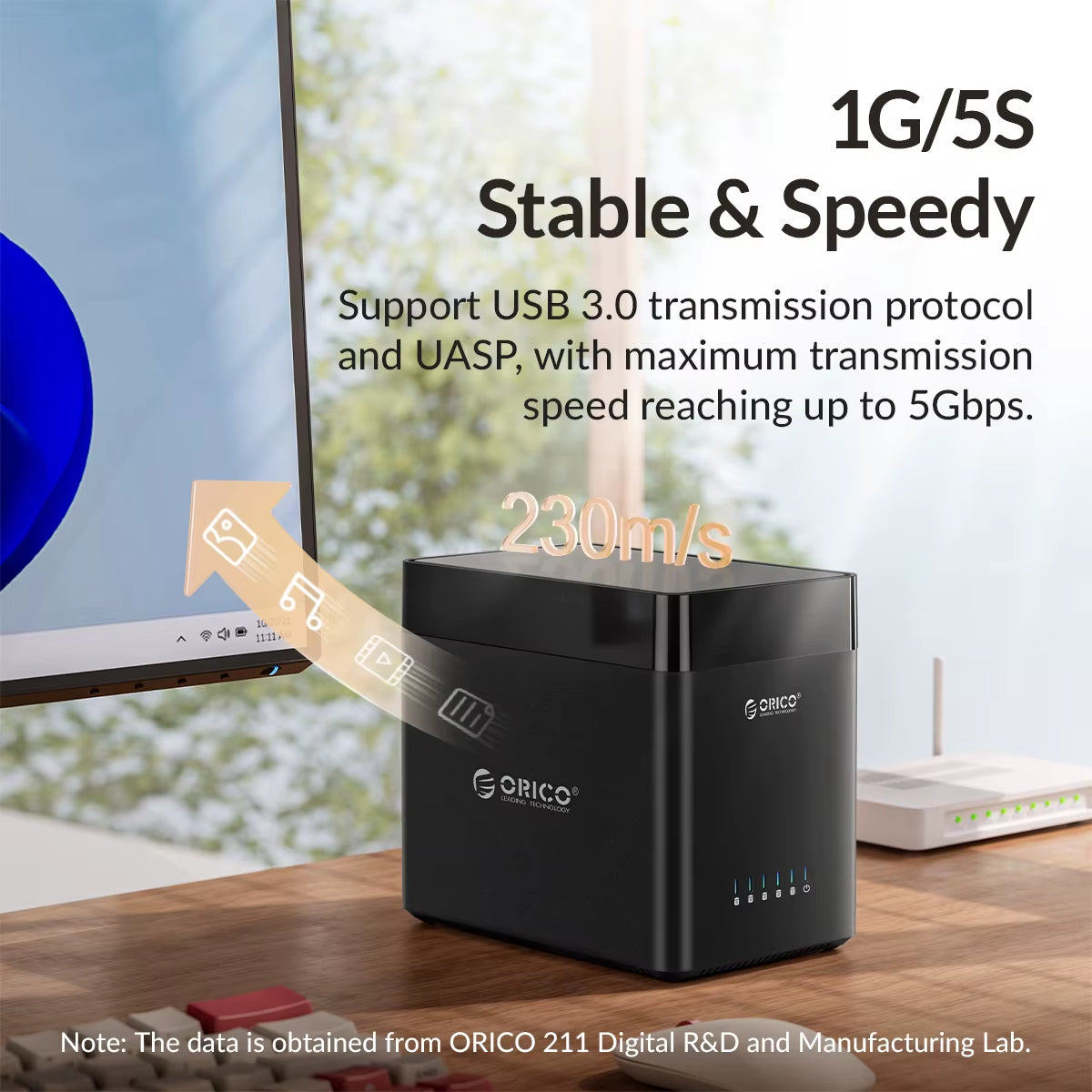 DS Series 5-Bay 3.5-Inch USB Hard Drive Enclosure with Magnetic SATA to Type-C for Cryptocurrency Mining
