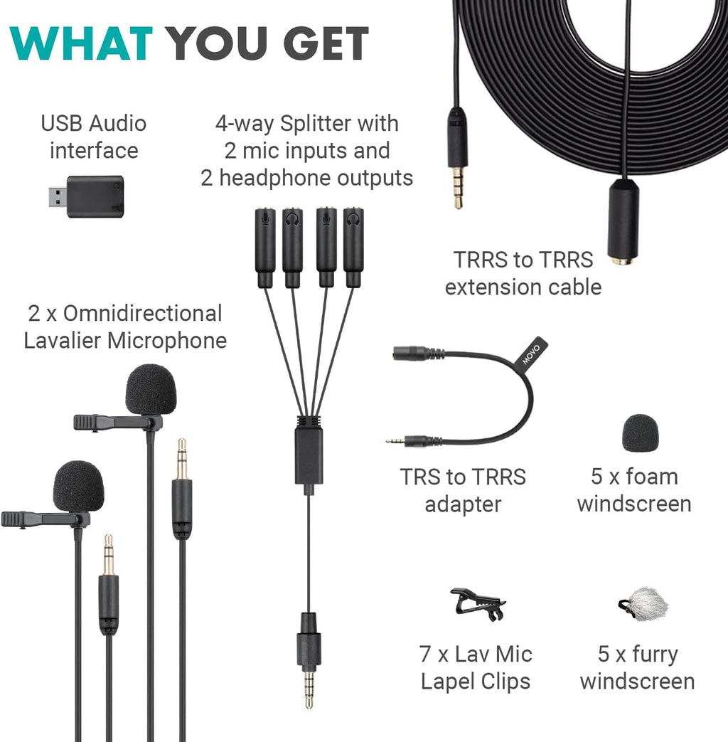 Movo VersaLav-V2 Lav Universal Mic Set
