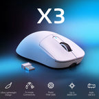 Attack Shark X3 Wireless Gaming Mouse - 49G Ergonomic Design, Triple Mode PAW3395 Optical Sensor with 26K DPI, Programmable Buttons