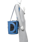 Jacquard Vitello Logo Bucket Bag Fiordaliso