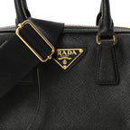 Saffiano Lux Mini Boston Crossbody Bag Black