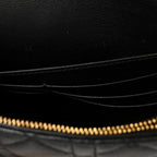 Supple Calfskin Caro Pouch with Chain Black