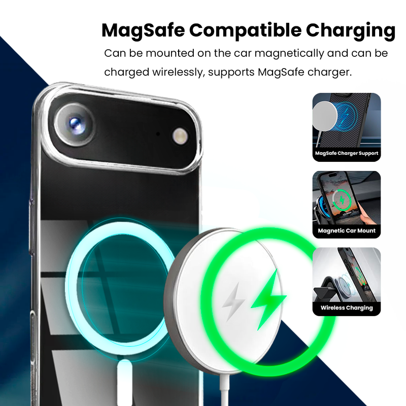 Entronix Bundle Compatible with iPhone 17 Air - [Magnetic] Clear Case, 2 Clear Screen Protectors & 2 Camera Lens Protectors
