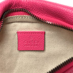 Grained Calfskin Small Logo Belt Bag Box Pink Green