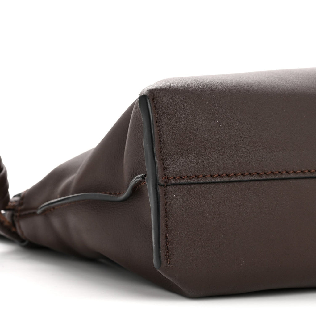Calfskin Mini Flamenco Knot Clutch Chocolate