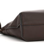 Calfskin Mini Flamenco Knot Clutch Chocolate