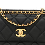 Caviar Quilted Small Chain Frame Flap Black