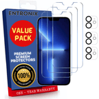 Entronix Clear Screen Protector & Camera Lens Protector Compatible with iPhone 12 Mini - 6-Piece Combo