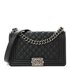 Caviar Quilted Medium Boy Flap Black