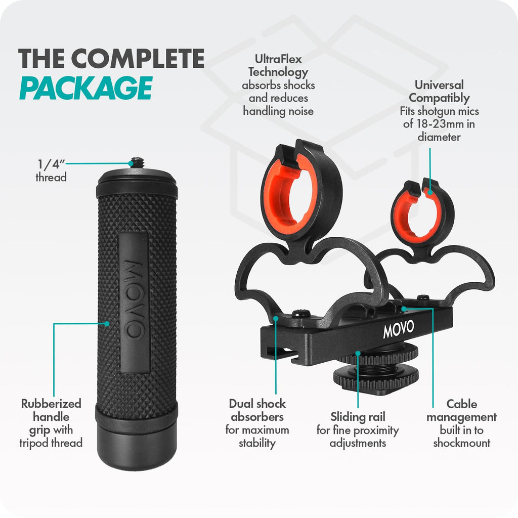 Movo SM6H Shockmount for Shotgun Mics w Grip