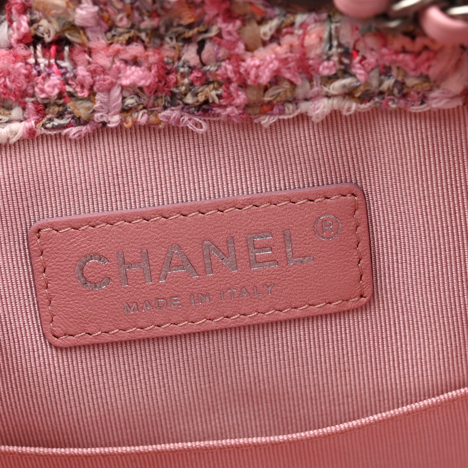 Tweed Calfskin Quilted Gabrielle Backpack Pink