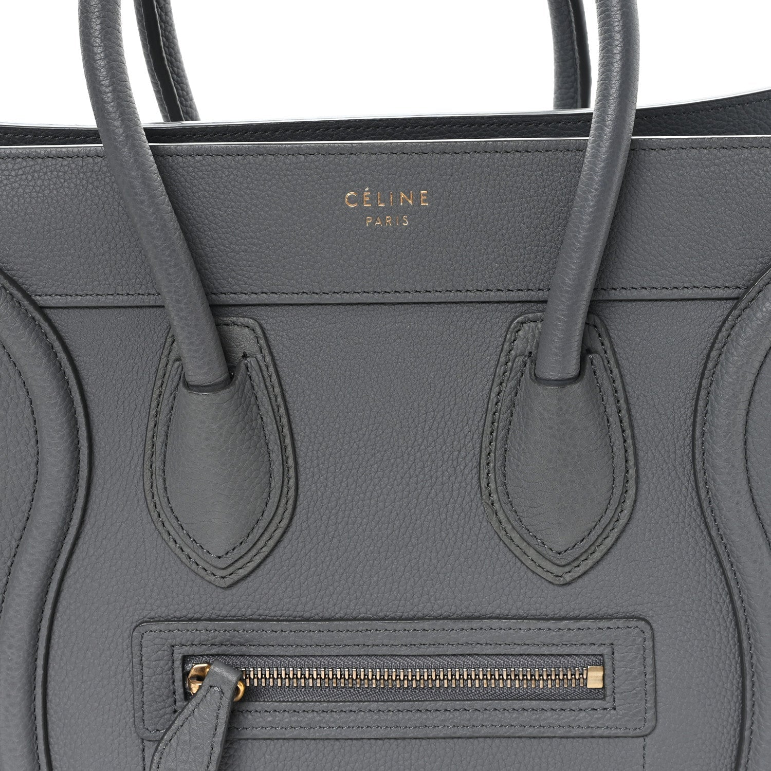 Baby Drummed Calfskin Micro Luggage Kohl