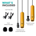 Movo LV-6 Omnidirectional & Cardioid Lav Mic Set