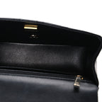 Lambskin Quilted Mini Top Handle Rectangular Flap Black
