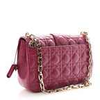 Lambskin Cannage Medium Miss Dior Flap Fuchsia