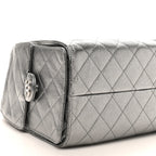 Metallic Caviar Quilted Small Chanel 25 Handbag Anthracite
