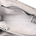 Grained Calfskin Medium Rockstud Double Handle Horizontal Tote Pastel Grey