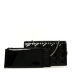 Patent Cannage Lady Dior Convertible Clutch Black