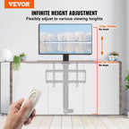 Motorized TV Lift Stroke Length 31 Inches Motorized TV Mount Fit for Max.60 Inch TV Lift with Remote Control Height Adjustable 42-73 Inch,Load Capacity 132 Lbs