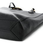 New Sakai Calfskin Lux Medium Dahlia Tote  Black