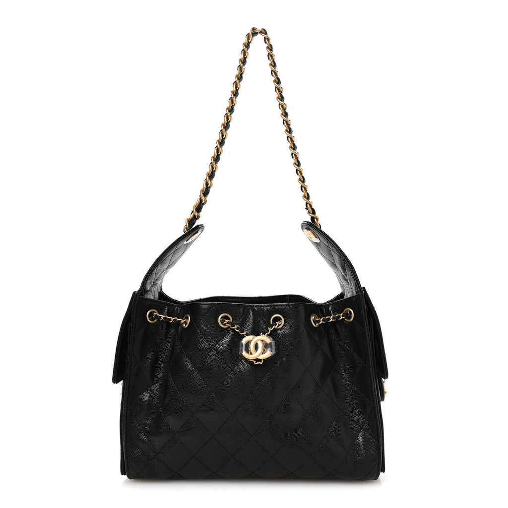 Caviar Quilted Small Chanel 25 Handbag Black