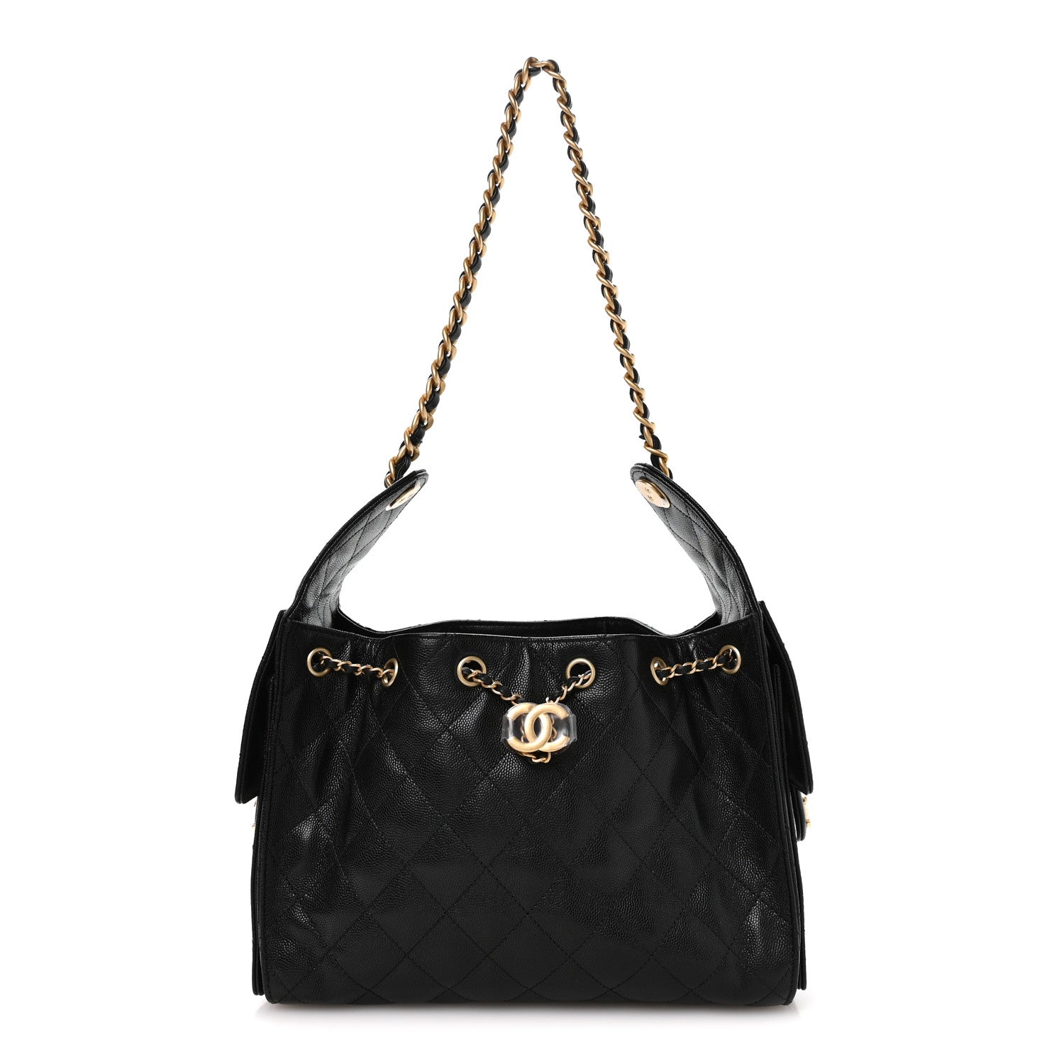 Caviar Quilted Small Chanel 25 Handbag Black