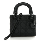 Ultra Matte Calfskin Cannage Mini Lady Dior Black