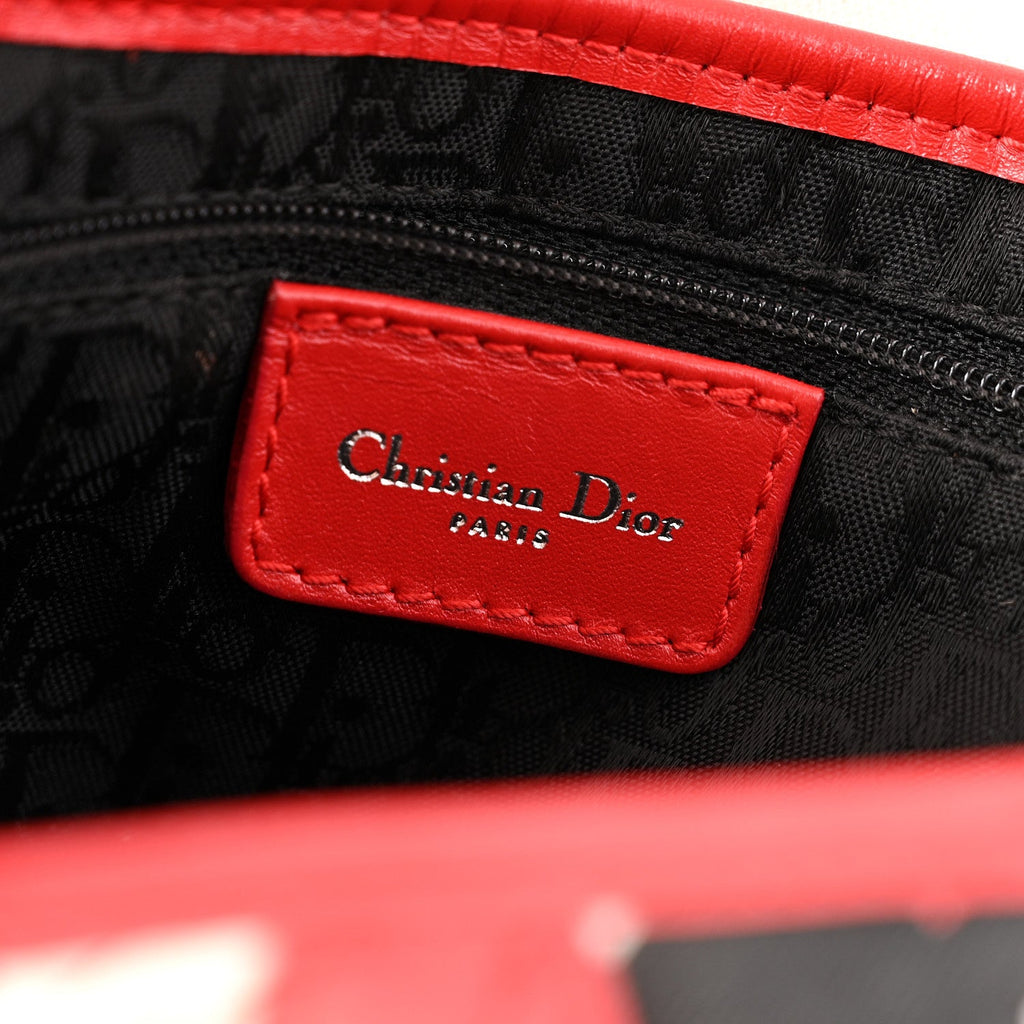 Canvas Hardcore Pierced Saddle Bag White Red Black
