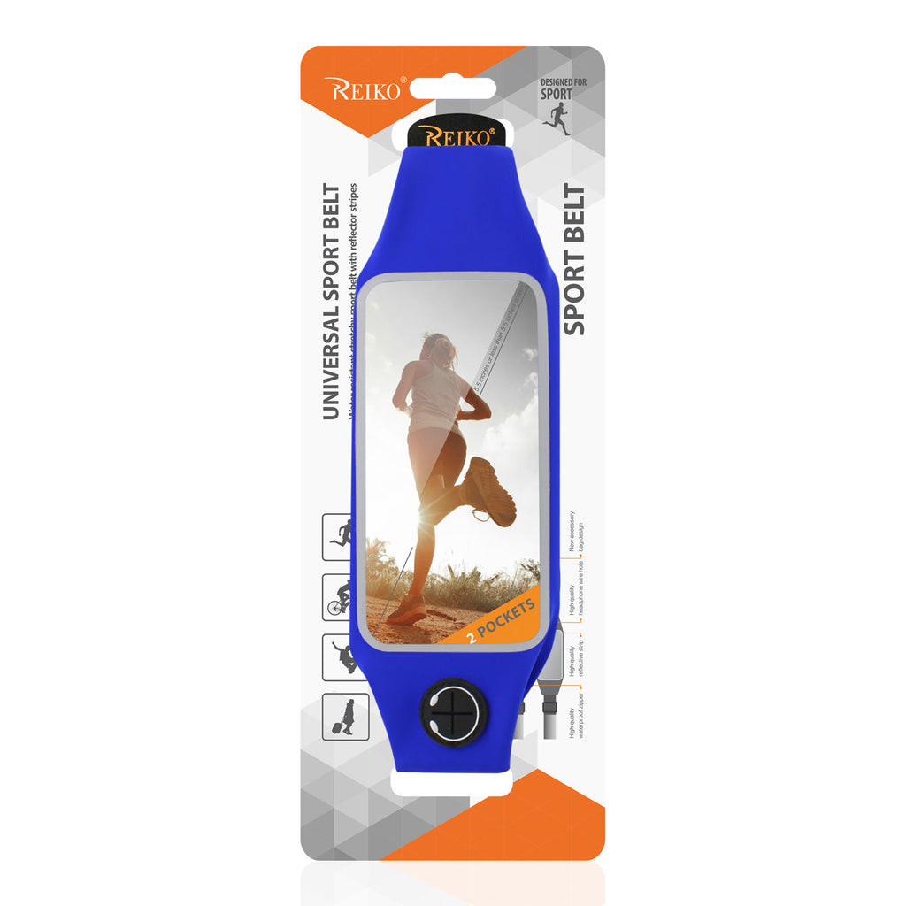 Reiko Running Sport Belt For Iphone 7 Plus/ 6S Plus Or 5.5 Inches Device With Two Pockets In Blue (5.5X5.5 Inches)