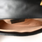 Calfskin Matelasse Super Mini GG Marmont Shoulder Bag Black