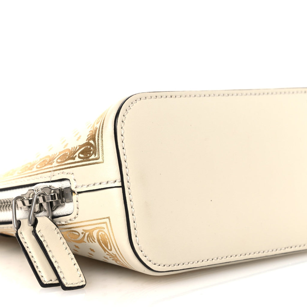X SEGA Calfskin GUCCY Stars Mini Dome Shoulder Bag Mystic White Gold