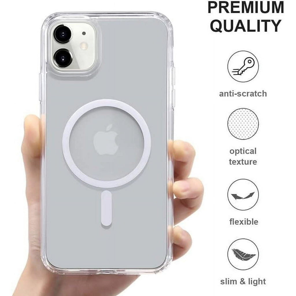 Entronix [Magnetic] Case Compatible with iPhone 11 - [Hard Back] Slim Clear