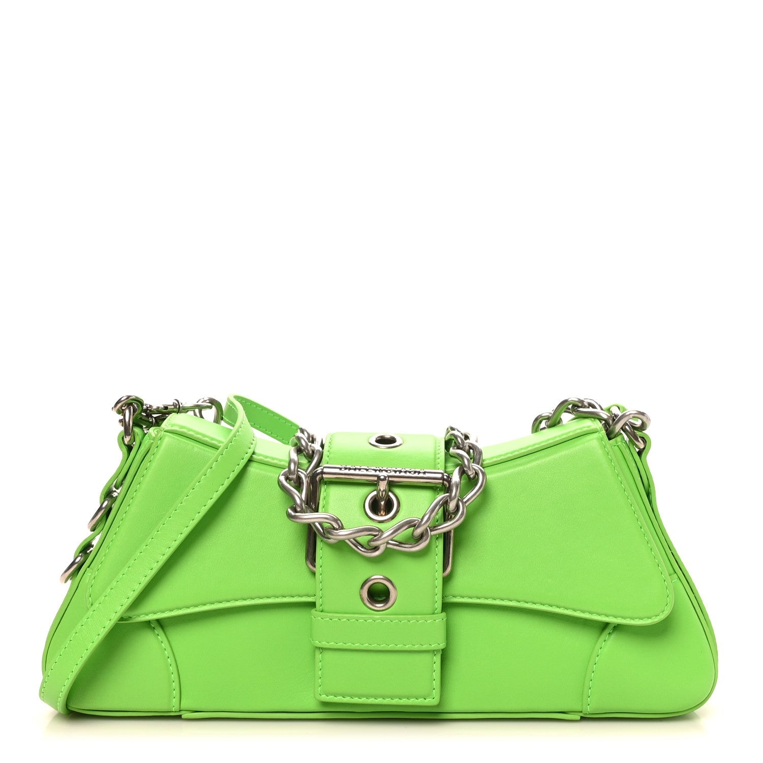 Smooth Calfskin Small Lindsay Shoulder Bag Acid Green