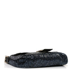 Satin Beaded Baguette Blue Brown