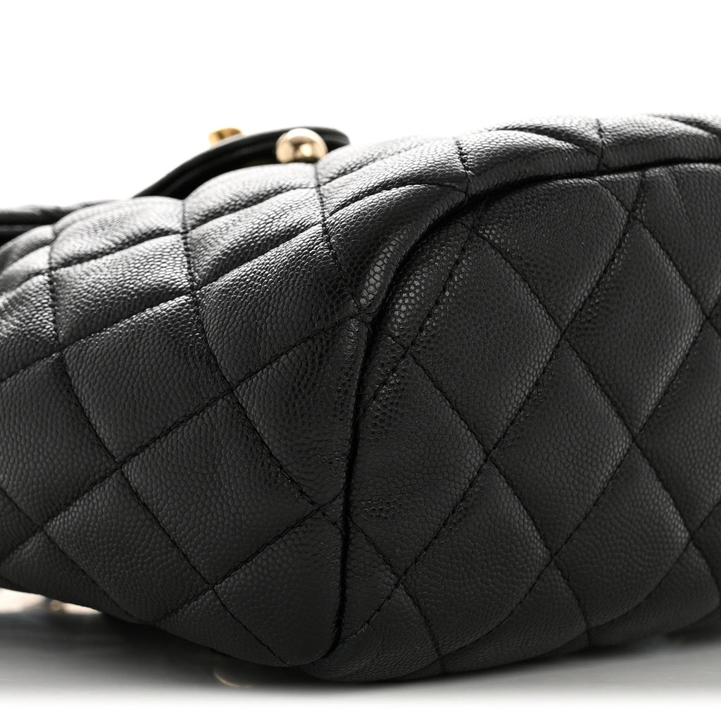 Caviar Quilted Mini Urban Spirit Backpack Black