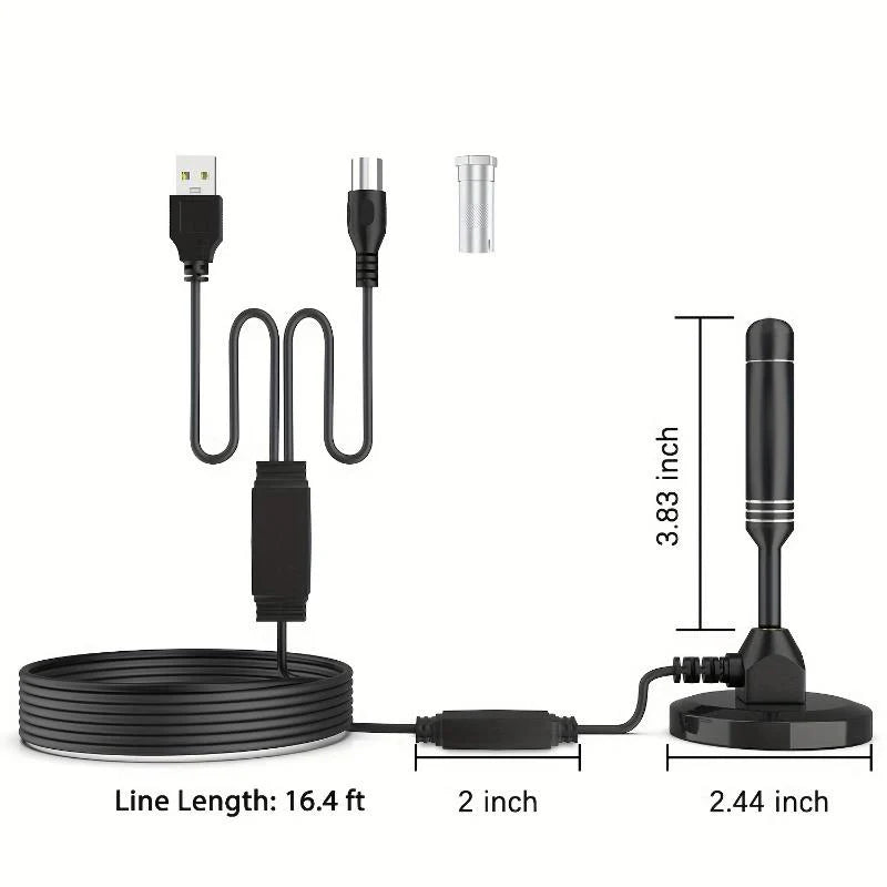5600 Miles Long Range Digital TV Antenna-Amplified HD Digital TV Reception for Smart & Traditional Tvs - Ultra-Compact, Magnetic Base, Supports 4K, 1080P & Fire TV -Gen 2